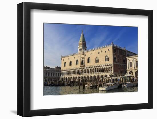 San Marco waterfront bathed in afternoon sun, Campanile and Doge's Palace, Venice, UNESCO World Her-Eleanor Scriven-Framed Photographic Print