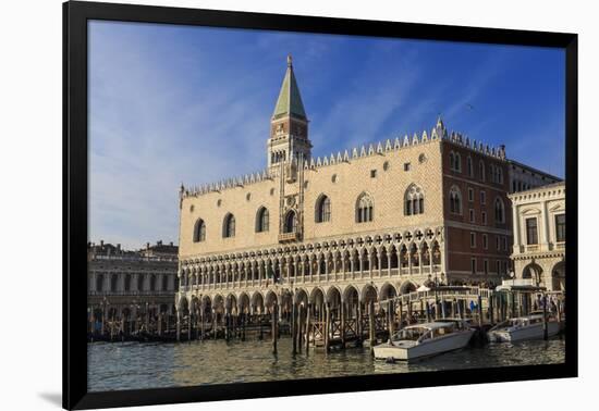 San Marco waterfront bathed in afternoon sun, Campanile and Doge's Palace, Venice, UNESCO World Her-Eleanor Scriven-Framed Photographic Print