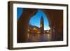 San Marcos Square at Night with Reflections, Venice, Italy-Terry Eggers-Framed Photographic Print