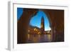 San Marcos Square at Night with Reflections, Venice, Italy-Terry Eggers-Framed Photographic Print