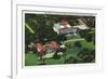 San Marino, California - Aerial View of the Henry E Huntington Library and Art Gallery-Lantern Press-Framed Art Print