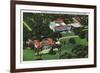 San Marino, California - Aerial View of the Henry E Huntington Library and Art Gallery-Lantern Press-Framed Art Print