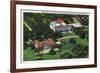 San Marino, California - Aerial View of the Henry E Huntington Library and Art Gallery-Lantern Press-Framed Art Print