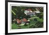 San Marino, California - Aerial View of the Henry E Huntington Library and Art Gallery-Lantern Press-Framed Art Print