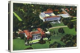San Marino, California - Aerial View of the Henry E Huntington Library and Art Gallery-Lantern Press-Stretched Canvas