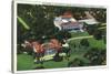 San Marino, California - Aerial View of the Henry E Huntington Library and Art Gallery-Lantern Press-Stretched Canvas