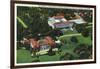 San Marino, California - Aerial View of the Henry E Huntington Library and Art Gallery-Lantern Press-Framed Art Print