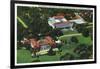 San Marino, California - Aerial View of the Henry E Huntington Library and Art Gallery-Lantern Press-Framed Art Print