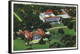 San Marino, California - Aerial View of the Henry E Huntington Library and Art Gallery-Lantern Press-Framed Stretched Canvas