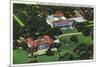 San Marino, California - Aerial View of the Henry E Huntington Library and Art Gallery-Lantern Press-Mounted Premium Giclee Print