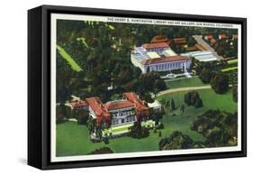 San Marino, California - Aerial View of the Henry E Huntington Library and Art Gallery-Lantern Press-Framed Stretched Canvas
