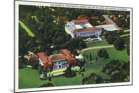 San Marino, California - Aerial View of the Henry E Huntington Library and Art Gallery-Lantern Press-Mounted Art Print