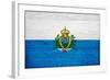 San Marino Flag Design with Wood Patterning - Flags of the World Series-Philippe Hugonnard-Framed Art Print