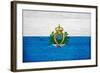 San Marino Flag Design with Wood Patterning - Flags of the World Series-Philippe Hugonnard-Framed Art Print