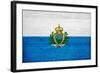 San Marino Flag Design with Wood Patterning - Flags of the World Series-Philippe Hugonnard-Framed Art Print