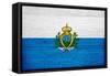 San Marino Flag Design with Wood Patterning - Flags of the World Series-Philippe Hugonnard-Framed Stretched Canvas