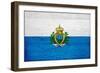 San Marino Flag Design with Wood Patterning - Flags of the World Series-Philippe Hugonnard-Framed Art Print