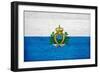 San Marino Flag Design with Wood Patterning - Flags of the World Series-Philippe Hugonnard-Framed Art Print