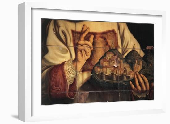 San Marino in Act of Blessing City Which He's Holding in His Hand-Giovanni Francesco Barbieri-Framed Giclee Print