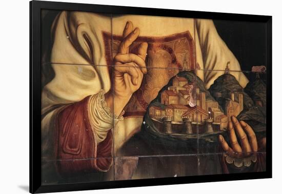 San Marino in Act of Blessing City Which He's Holding in His Hand-Giovanni Francesco Barbieri-Framed Giclee Print