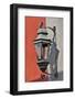 San Miguel De Allende, Mexico. Lantern and shadow on colorful buildings-Darrell Gulin-Framed Photographic Print