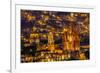 San Miguel de Allende, Mexico, Miramar Overlook Night, Parroquia Archangel Church-William Perry-Framed Premium Photographic Print