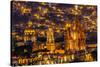 San Miguel de Allende, Mexico, Miramar Overlook Night, Parroquia Archangel Church-William Perry-Stretched Canvas