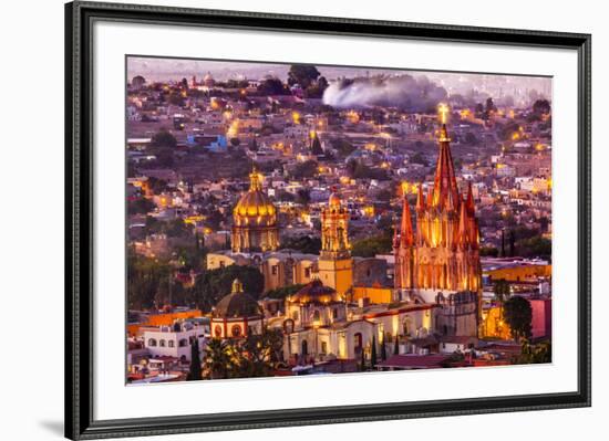 San Miguel de Allende, Mexico, Miramar, Overlook, Parroquia Archangel Church-William Perry-Framed Premium Photographic Print