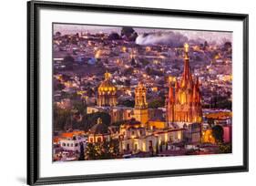 San Miguel de Allende, Mexico, Miramar, Overlook, Parroquia Archangel Church-William Perry-Framed Premium Photographic Print