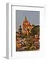 San Miguel De Allende, Mexico. Ornate Parroquia de San Miguel Archangel with city overview-Darrell Gulin-Framed Photographic Print