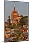 San Miguel De Allende, Mexico. Ornate Parroquia de San Miguel Archangel with city overview-Darrell Gulin-Mounted Photographic Print