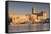 San Nicola Pellegrino Cathedral, at Sunrise, Harbour, Trani, Le Murge-Markus Lange-Framed Stretched Canvas