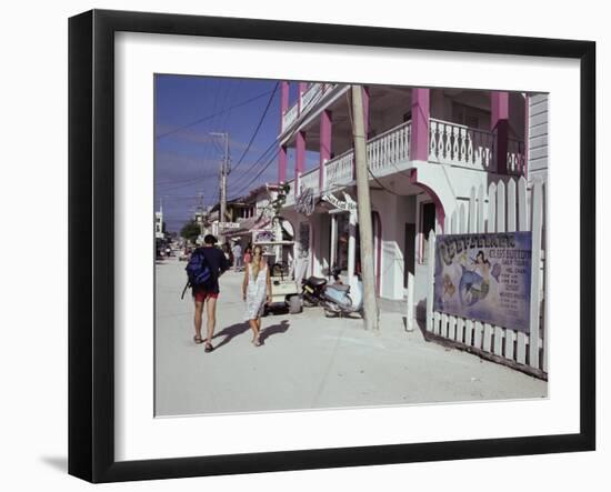 San Pedro Main Street, Ambergris Cay, Belize, Central America-Upperhall-Framed Photographic Print