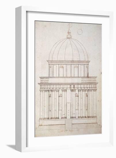 San Pietro in Montorio. the Tempietto Built by Donato Bramante (1444-1514). Drawing by Andrea Palla-Andrea Palladio-Framed Giclee Print