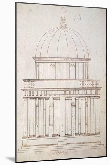 San Pietro in Montorio. the Tempietto Built by Donato Bramante (1444-1514). Drawing by Andrea Palla-Andrea Palladio-Mounted Giclee Print