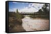 San Rafael Swell Swinging Bridge, Built By CCC, Aid Cattlemen Crossing Livestock Across River, Utah-Louis Arevalo-Framed Stretched Canvas