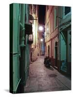San Remo Alleyway at Night-AJ Messier-Stretched Canvas