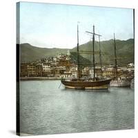 San Remo (Italy), Boats in the Port, Seen from the Jetty, Circa 1895-Leon, Levy et Fils-Stretched Canvas