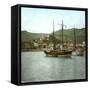 San Remo (Italy), Boats in the Port, Seen from the Jetty, Circa 1895-Leon, Levy et Fils-Framed Stretched Canvas