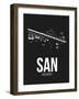 SAN San Diego Airport Black-NaxArt-Framed Art Print