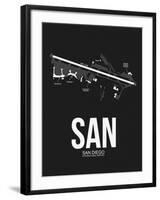 SAN San Diego Airport Black-NaxArt-Framed Art Print