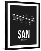 SAN San Diego Airport Black-NaxArt-Framed Art Print