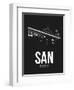 SAN San Diego Airport Black-NaxArt-Framed Art Print