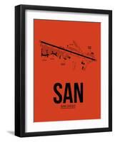 SAN San Diego Airport Orange-NaxArt-Framed Art Print