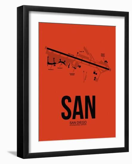 SAN San Diego Airport Orange-NaxArt-Framed Art Print