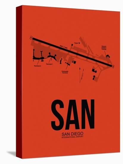 SAN San Diego Airport Orange-NaxArt-Stretched Canvas