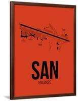 SAN San Diego Airport Orange-NaxArt-Framed Art Print