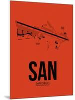 SAN San Diego Airport Orange-NaxArt-Mounted Art Print