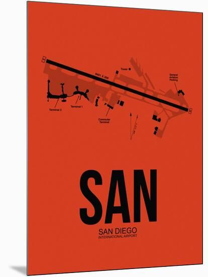 SAN San Diego Airport Orange-NaxArt-Mounted Art Print