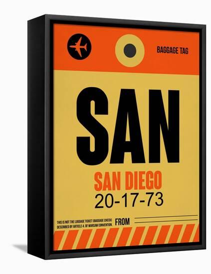 SAN San Diego Luggage Tag 1-NaxArt-Framed Stretched Canvas